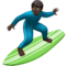 Person Surfing - Black emoji on Apple